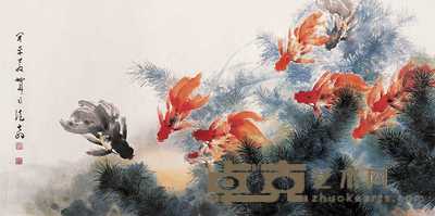 司徒奇 九鱼图 镜心 60×109cm